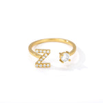 Load image into Gallery viewer, Adjustable Crystal Initial Ring
