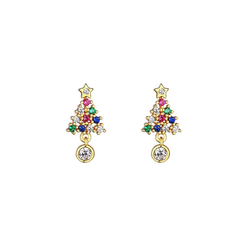 Colorful Christmas Tree Charm Earrings