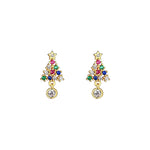 Load image into Gallery viewer, Colorful Christmas Tree Charm Earrings
