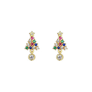 Colorful Christmas Tree Charm Earrings