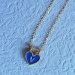Load image into Gallery viewer, Enamel Heart Initial Necklace
