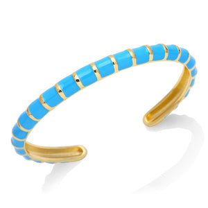 Colorful Enamel Striped Cuff Bracelet