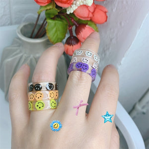 Transparent Acrylic Smiley Ring