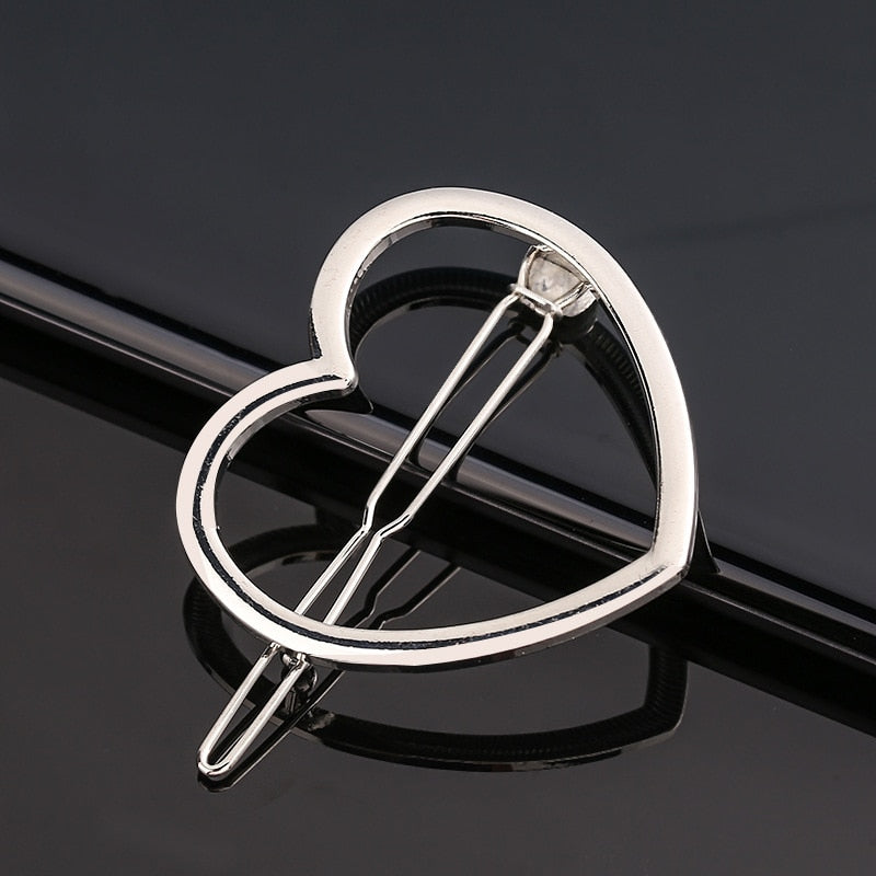 Silver Metal Geometric Hairpin