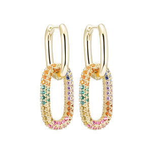 Colorful Crystal Chain Link Earrings