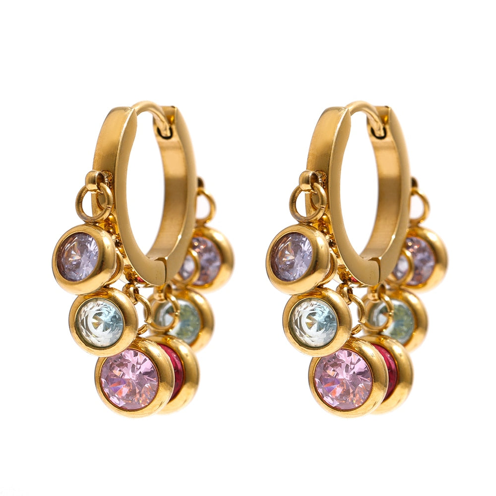 Crystal Huggie Hoops
