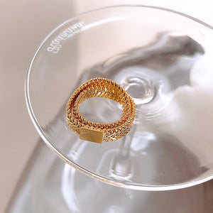 Gold Chain Double Layer Ring
