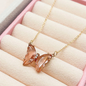 Colorful Crystal Butterfly Necklace