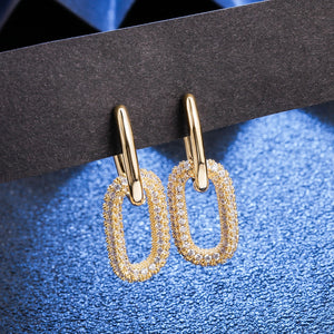 Colorful Crystal Chain Link Earrings