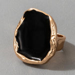 Load image into Gallery viewer, Boho Black Stone Gold Ring
