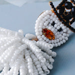 Load image into Gallery viewer, Crystal &amp; Beaded Snowman Earrings
