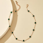 Load image into Gallery viewer, Emerald Crystal Chain Choker
