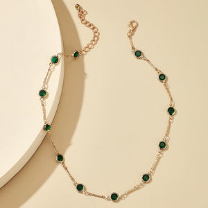 Emerald Crystal Chain Choker