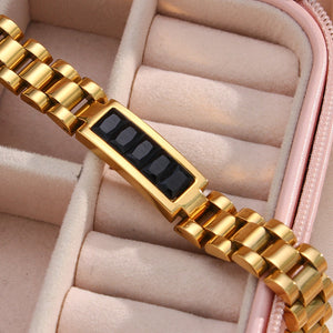 Crystal Stone Paved Watchband Bracelet