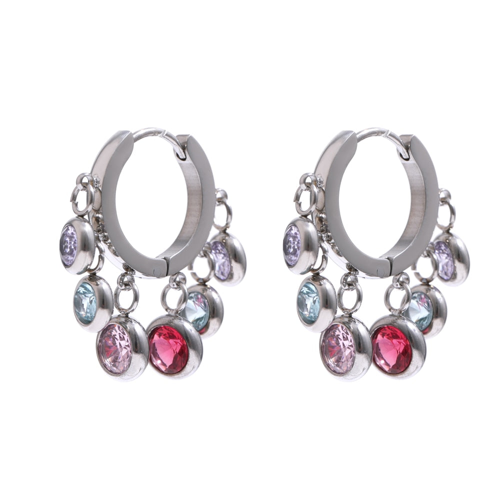 Crystal Huggie Hoops