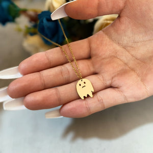 Tiny Ghost Dainty Pendant Necklace