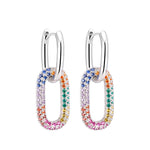 Load image into Gallery viewer, Colorful Crystal Chain Link Earrings
