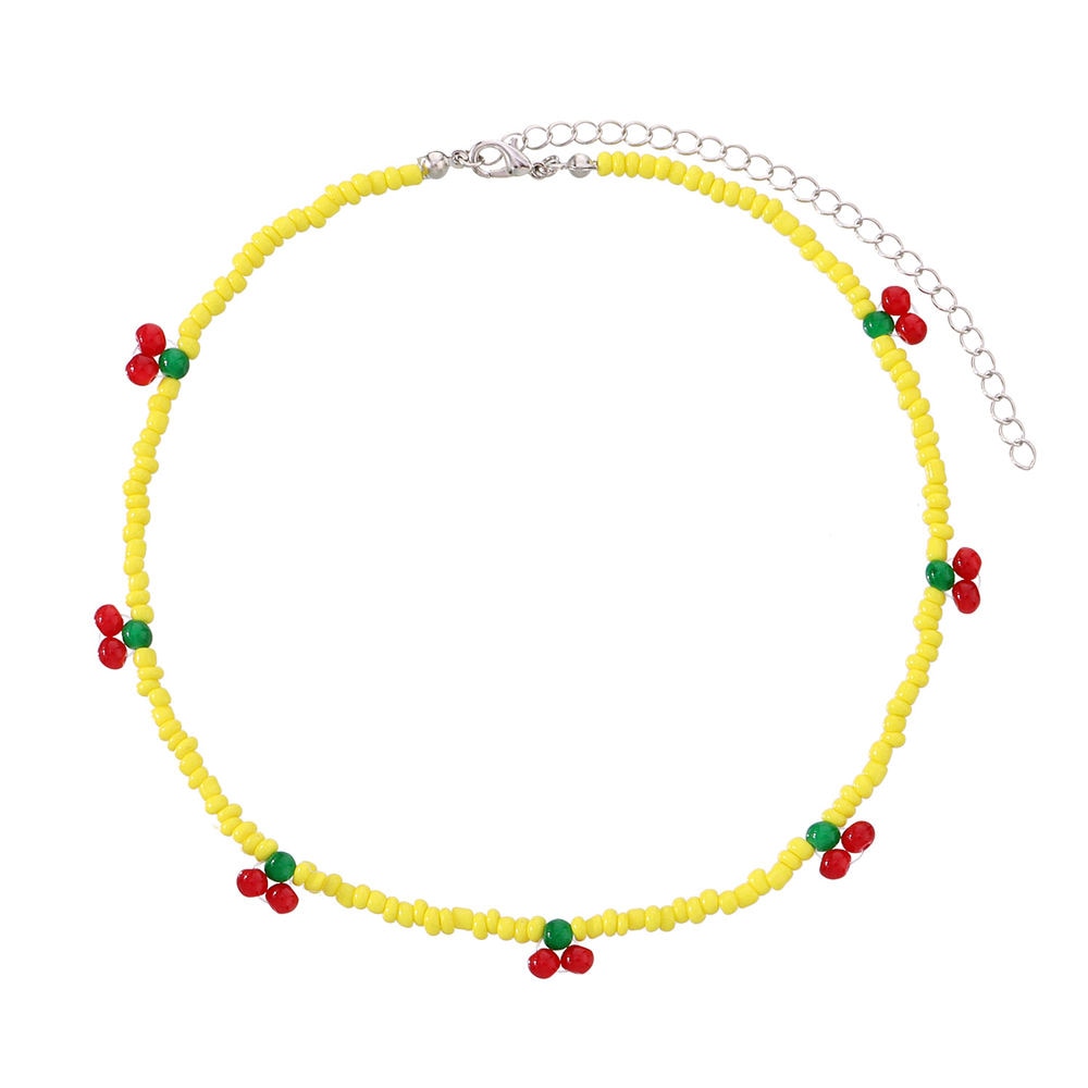 Cherry Beaded Choker Necklace