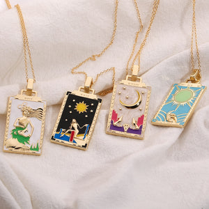 Colorful Tarot Pendant Necklace