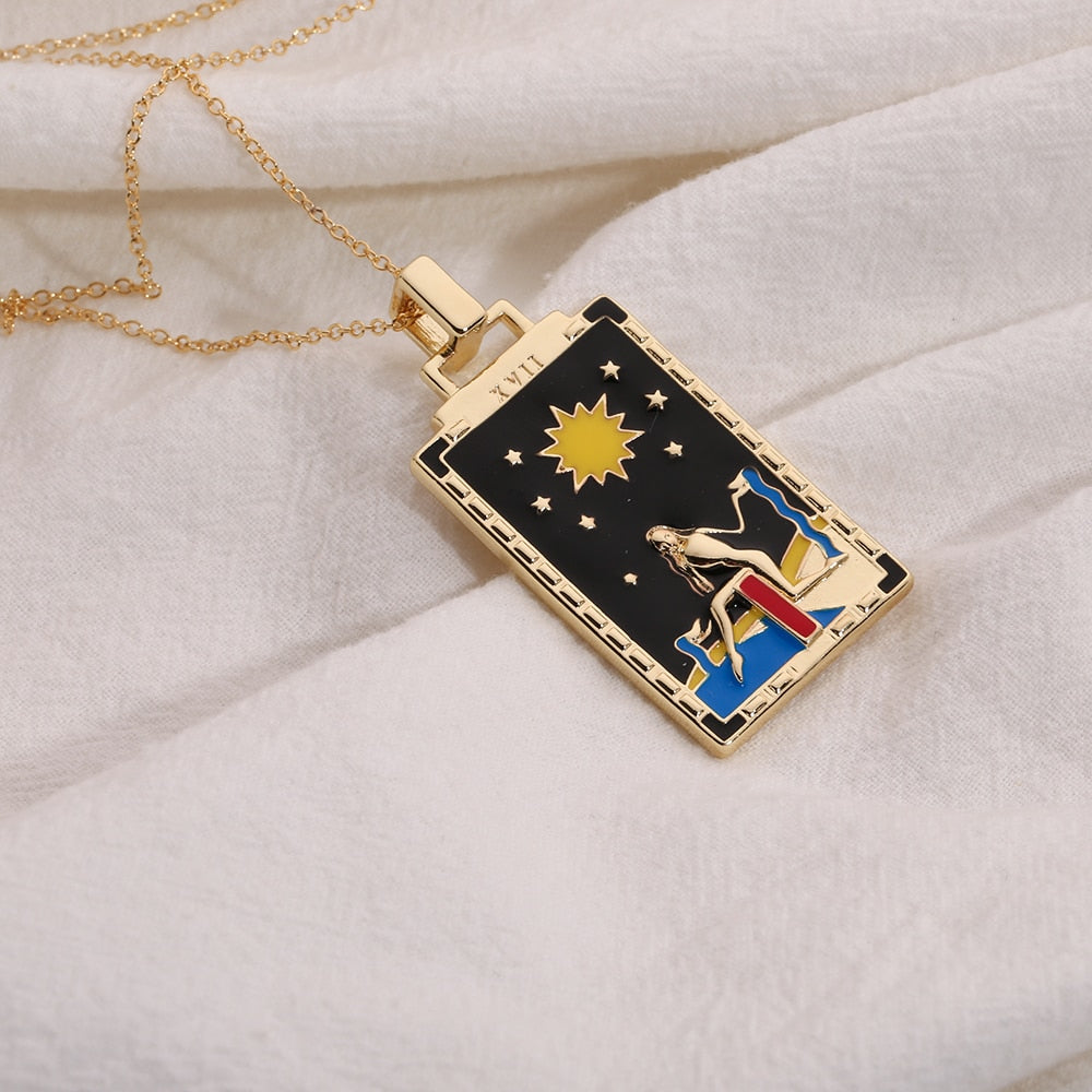 Colorful Tarot Pendant Necklace