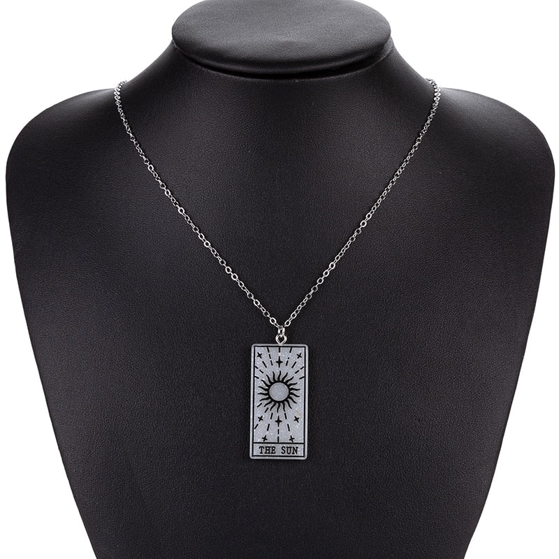 Multicolor Sun Tarot Resin Necklace