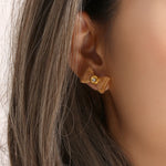 Load image into Gallery viewer, Crystal Woven Bowknot Stud Earrings
