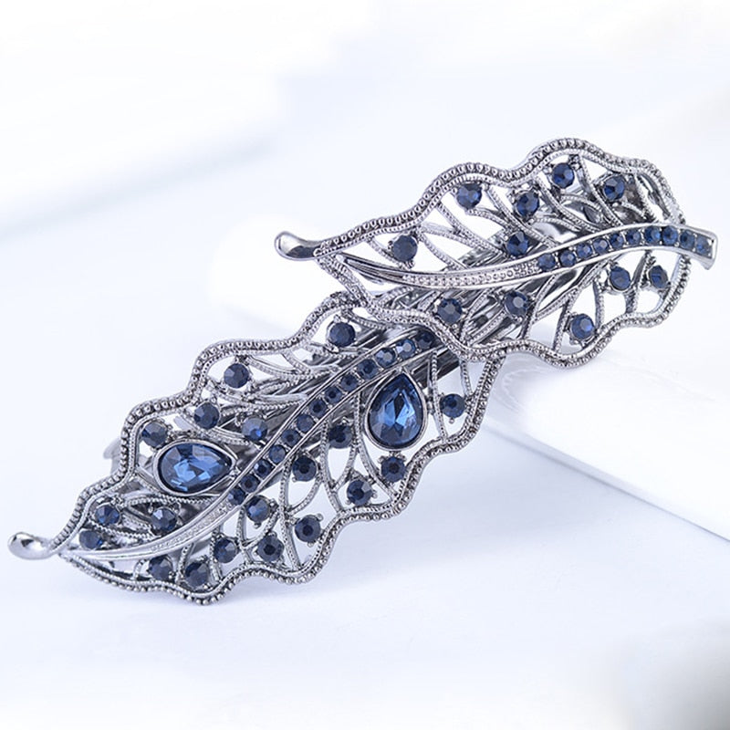 Elegant Sapphire Crystal Barrette