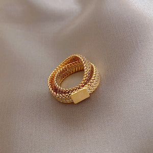 Gold Chain Double Layer Ring