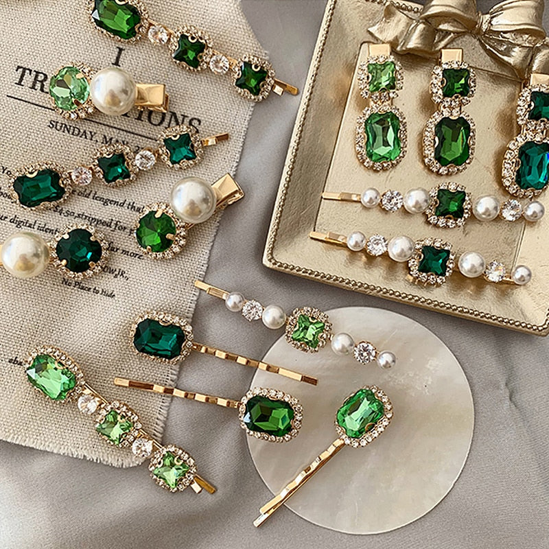 Emerald Hairpin Set