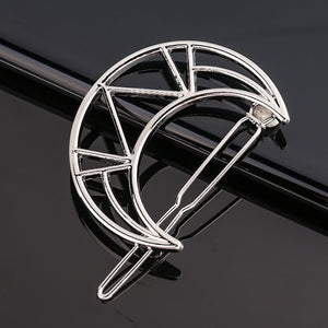 Silver Metal Geometric Hairpin