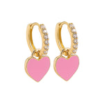 Load image into Gallery viewer, Mini Heart Huggie Earrings
