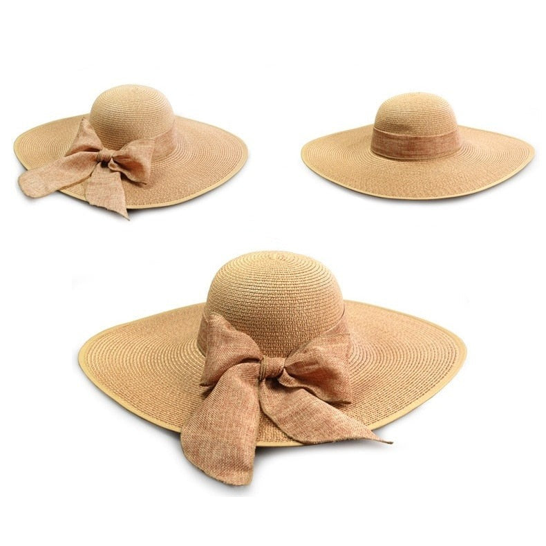 Bowknot Wide Brim Sun Hat