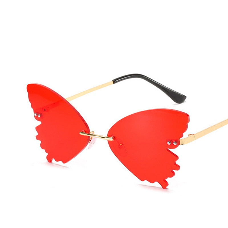 Butterfly Oversized Rimless Sunglasses