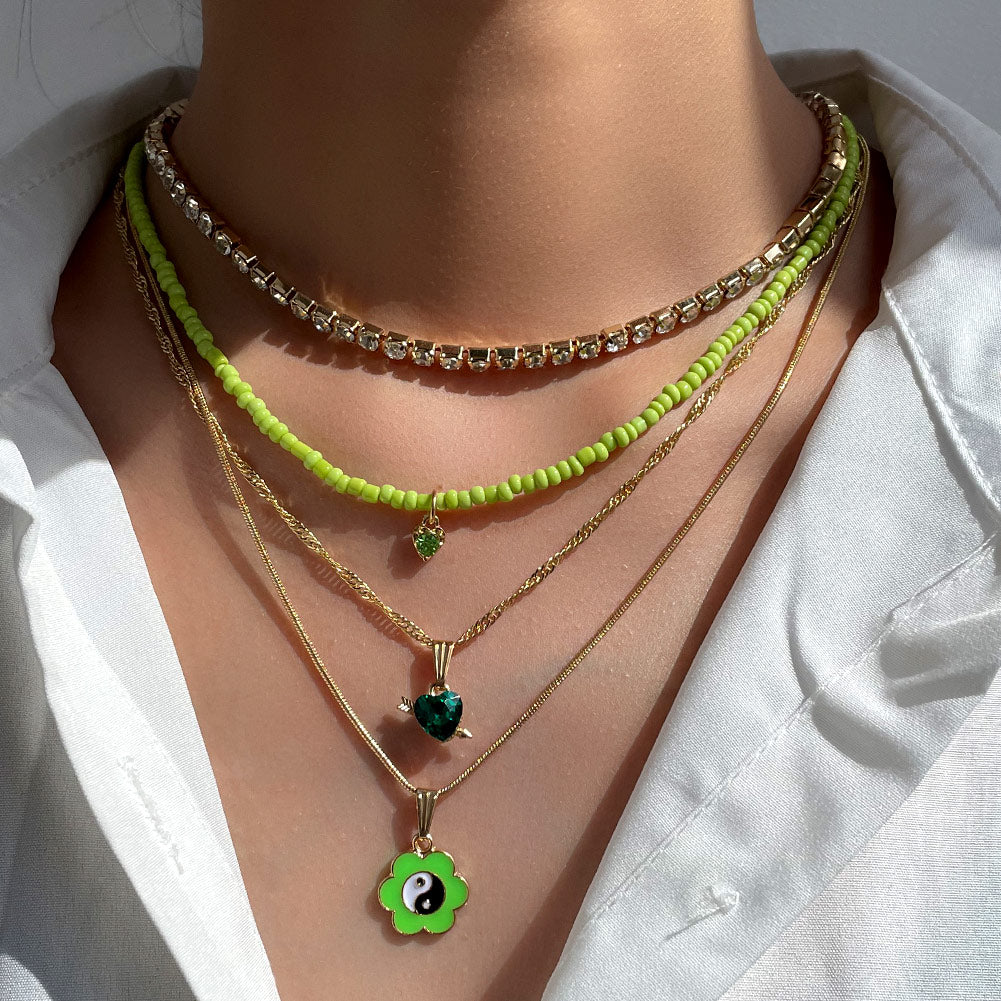 Multilayer Smiley Choker Necklace