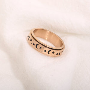 Engraved Celestial Fidget Ring