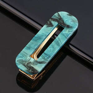 Rectangular Marbled Hairgrip