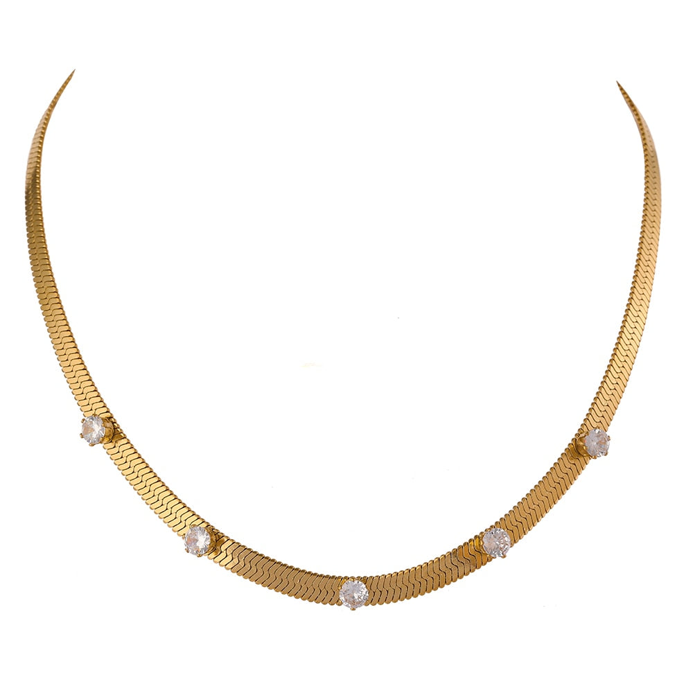 Rainbow Crystal Collar Necklace