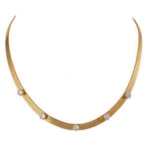 Rainbow Crystal Collar Necklace