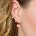 Load image into Gallery viewer, Mini Heart Huggie Earrings
