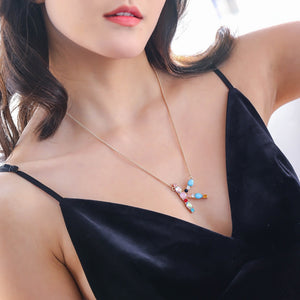 Colorful Crystal Initial Necklace