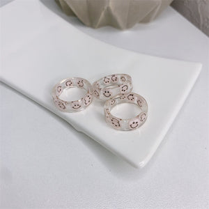 Transparent Acrylic Smiley Ring