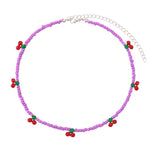 Load image into Gallery viewer, Cherry Beaded Choker Necklace
