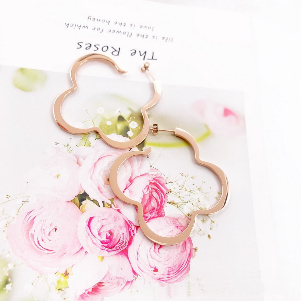 Lucky Clover Hoop Earrings