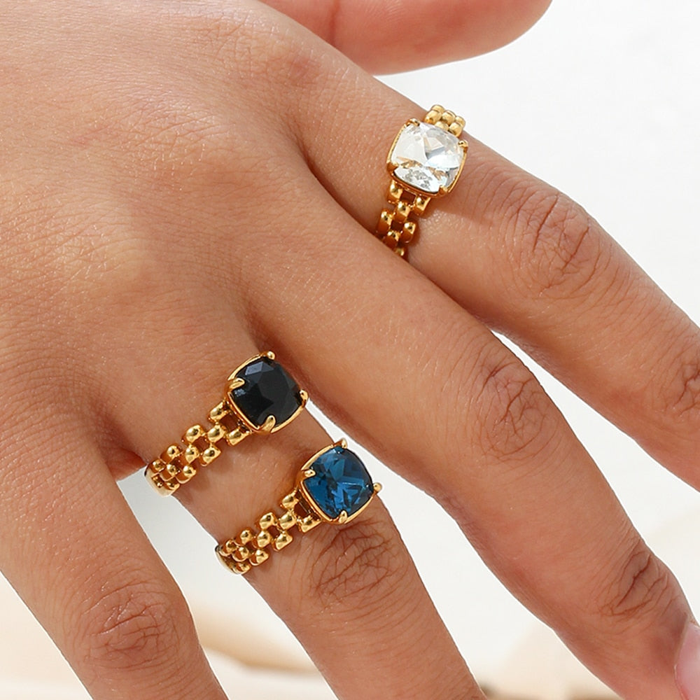 Crystal Stone Watchband Ring