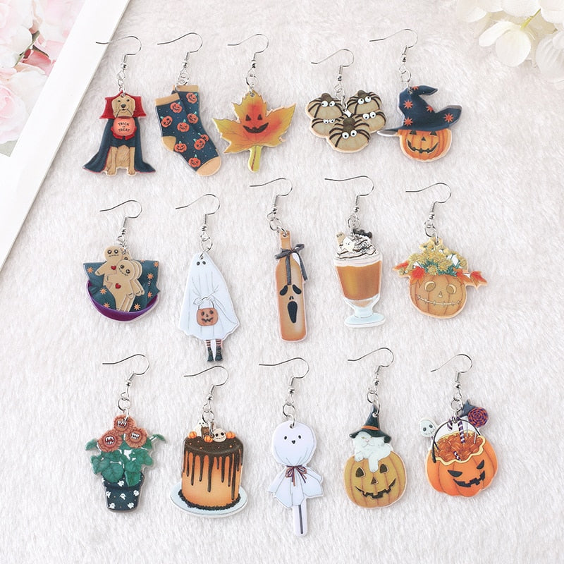 Halloween Acrylic Drop Earrings