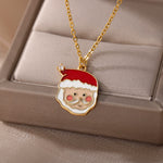 Load image into Gallery viewer, Santa Claus Enamel Pendant Necklace
