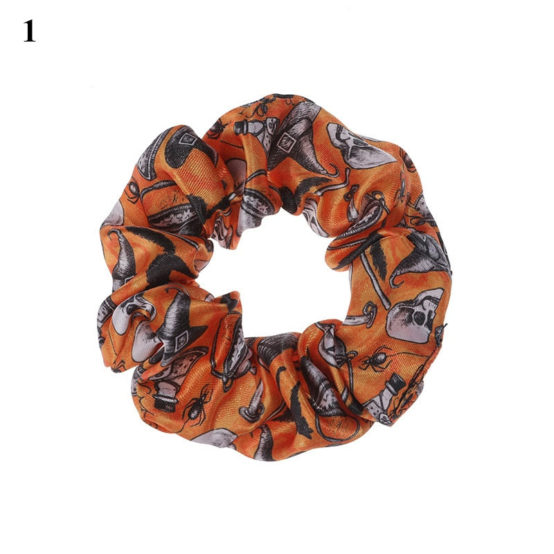 Halloween Printed Cotton Hair Scrunchie