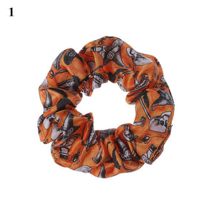 Halloween Printed Cotton Hair Scrunchie