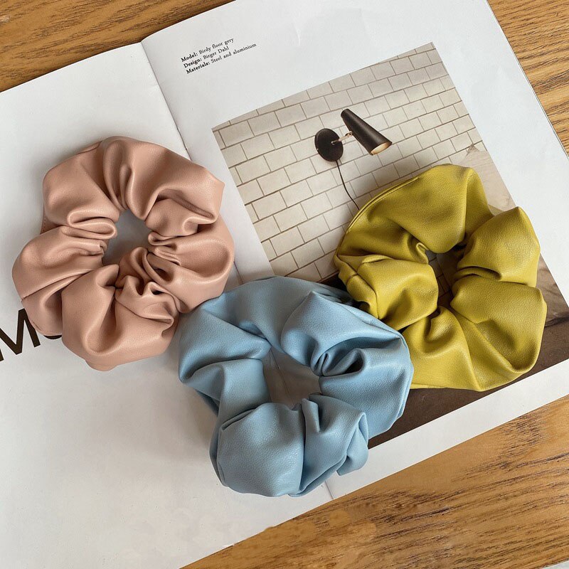 Faux Leather Scrunchie