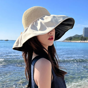 Wide Brim Knit Sun Hat